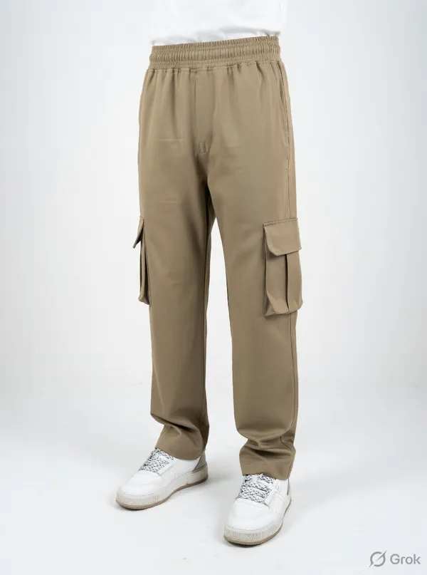 Olive_Green_Terry_Lycra_Cargo_Pants_For_Men