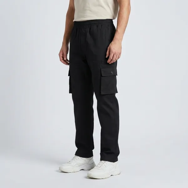 Black_Cotton_Twill_Cargo_Pants_For_Men