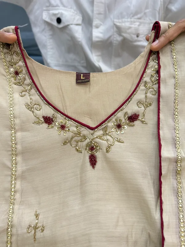 Almond_Beige_Pure_Mul_Chanderi_Anarkali_Suit_Set_With_Handwork_&_Embroidery