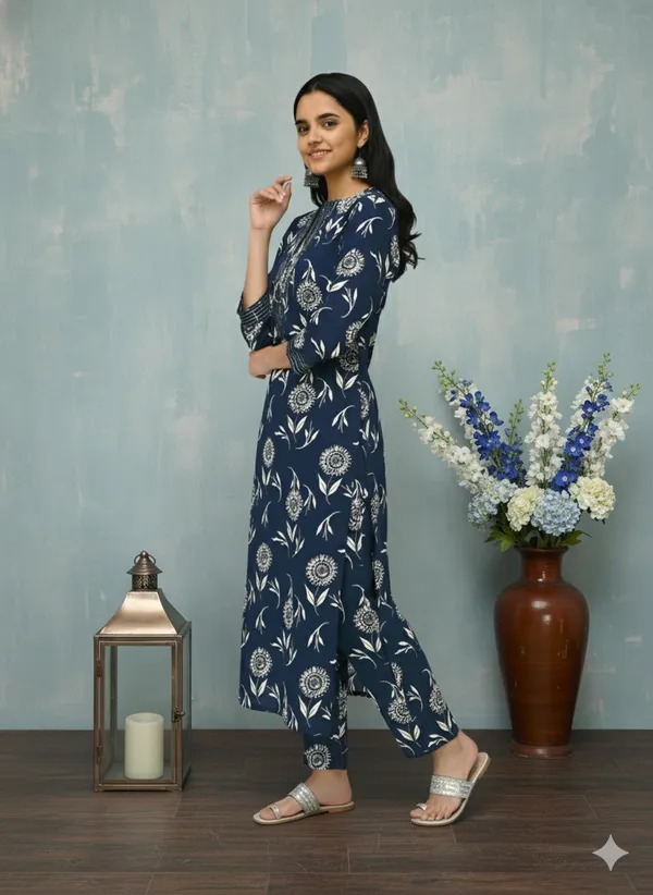 Navy_Blue_Poly_Rayon_Premium_Kurta_And_Pant_Set_For_Women