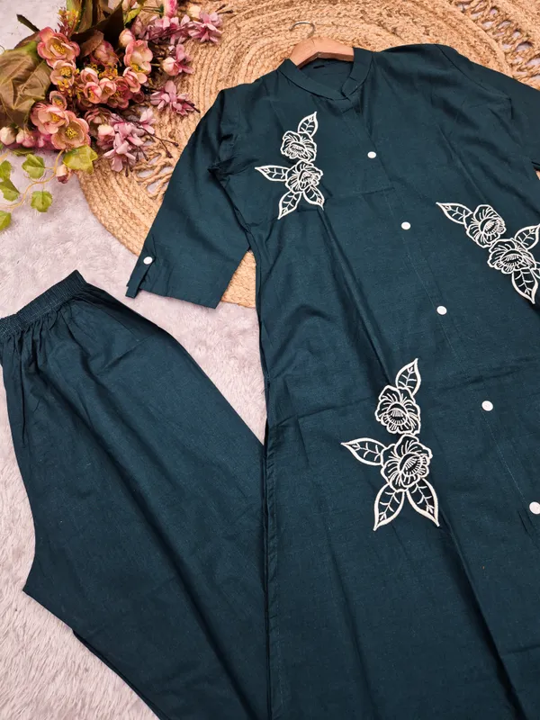 Sharda_Ethnic_Blue_Dhabu_Bloom_Premium_Cotton_Co-Ord_Set
