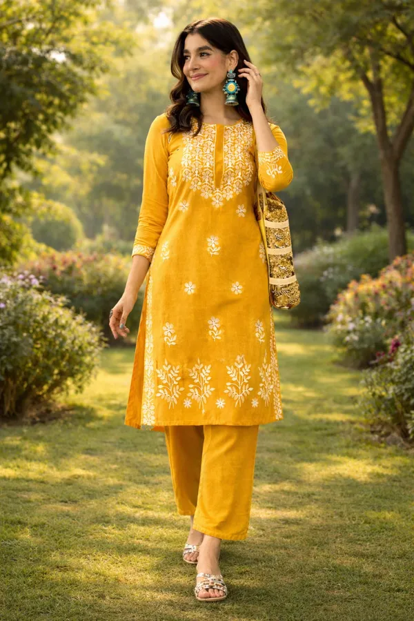 Premium_Cotton_Yellow_Embroidered_Kurta_Set_for_Women