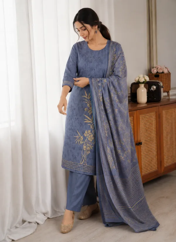 Premium_Cotton_3_Piece_Suit_Set_with_Mul_Cotton_Dupatta_|_Floral_Printed_Kurta_Pant_Set_for_Women