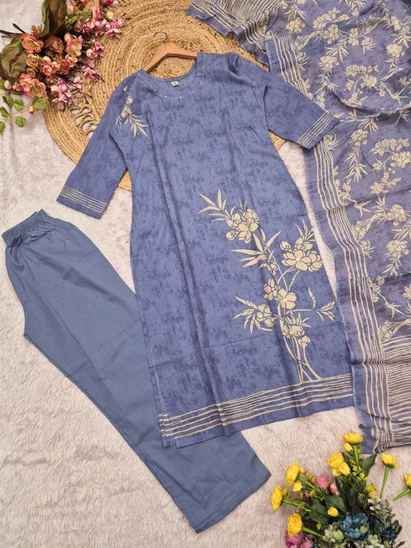 Premium_Cotton_3_Piece_Suit_Set_with_Mul_Cotton_Dupatta_|_Floral_Printed_Kurta_Pant_Set_for_Women