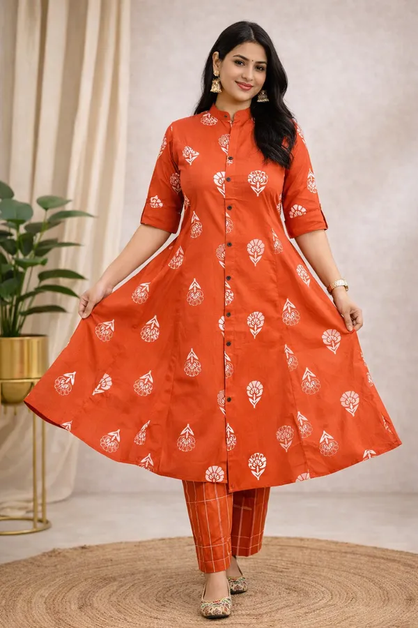 Sharda_Ethnic_Noor_Rust_Digital_Print_Polyrayon_Co-Ord_Set