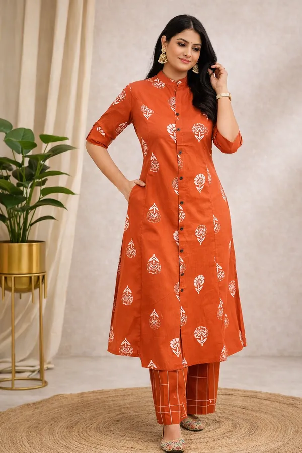 Sharda_Ethnic_Noor_Rust_Digital_Print_Polyrayon_Co-Ord_Set