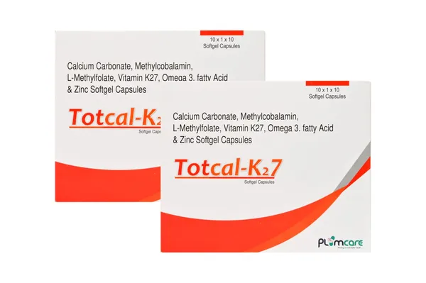 Totcal-K27_Calcium_Carbonate,_Methylcobalamin,_L-Methylfolate,_Vitamin_K27,_Omega_3,_Fatty_Acid_&_Zinc_Softgel_Capsules