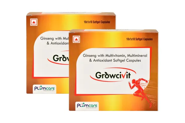 Growcivit_Ginseng_With_Multivitamin,_Multimineral_&_Antioxidant_Softgel_Capsules_-_10X1X10_Pack_Pack_Of_2