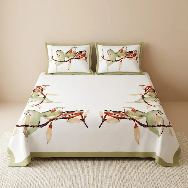 White_Bedsheet_With_Artistic_Bird_Print