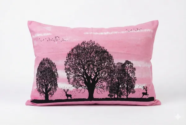 Bedsheet_With_Tree_Silhouette_And_Floral_Print