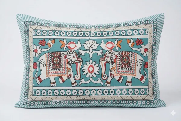 Bedsheet_With_Elephant_And_Floral_Motifs