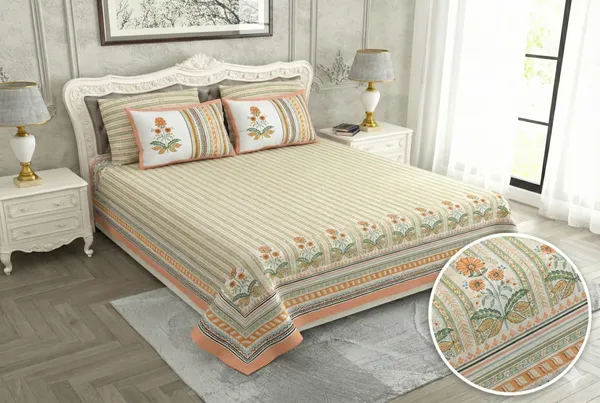 Bedsheet_With_Floral_And_Striped_Design