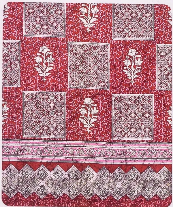 Red_Floral_Block_Printed_Bedsheet