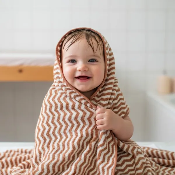 Soft_Brown_Zigzag_Pattern_Baby_Bath_Towel