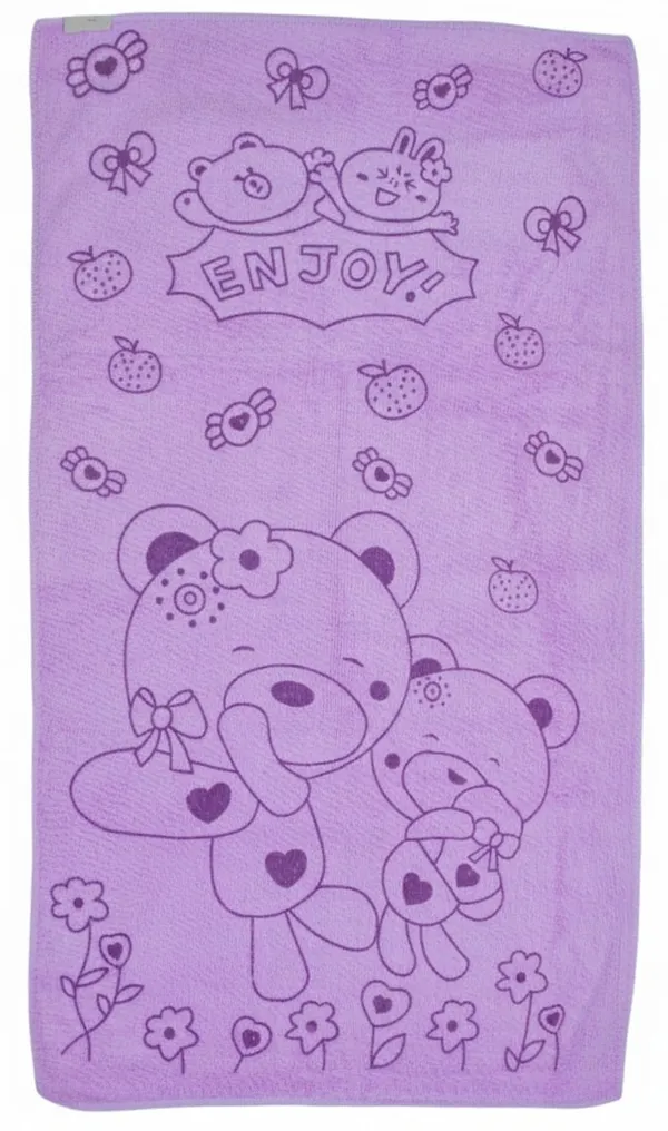 Purple_Cartoon_Print_Soft_Baby_Bath_Towel