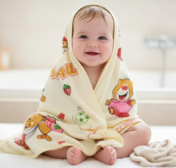 Yellow_Happy_Tunny_Cartoon_Baby_Bath_Towel