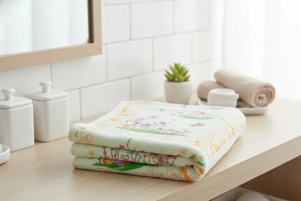 Cute_Bunny_And_Bird_Garden_Print_Baby_Bath_Towel