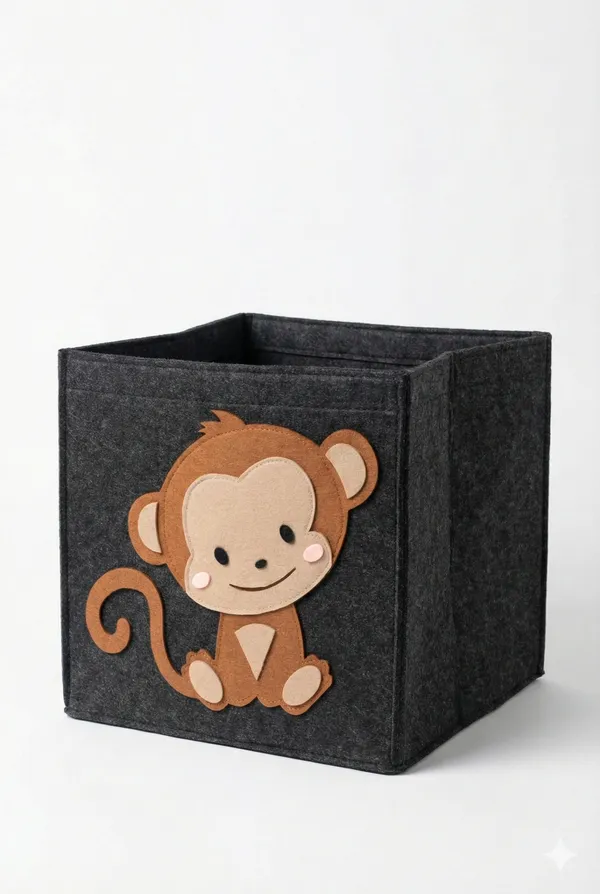 Monkey_Print_Fabric_Storage_Organizer