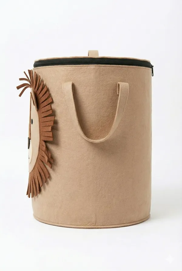 Lion_Face_Fabric_Laundry_Bag_With_Zip_Closure