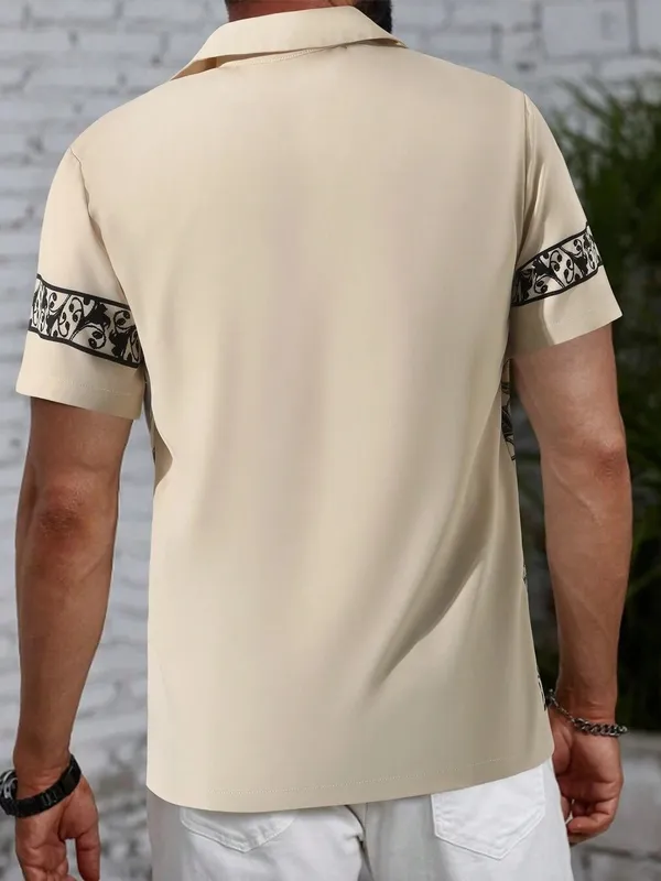 Beige_Premium_Cotton_Blend_Casual_Shirt_For_Men