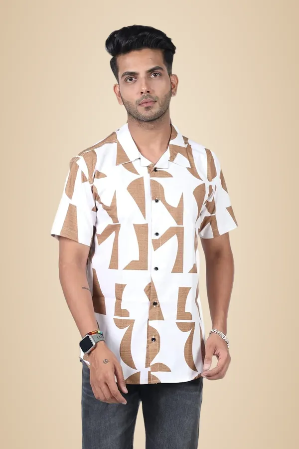 Brown_Premium_Printed_Cotton_Blend_Casual_Shirt_For_Men