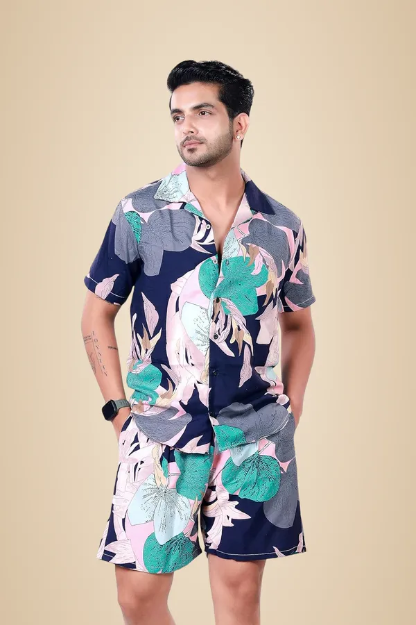 Blue_Premium_Printed_Cotton_Blend_Co-Ords_Set_For_Men