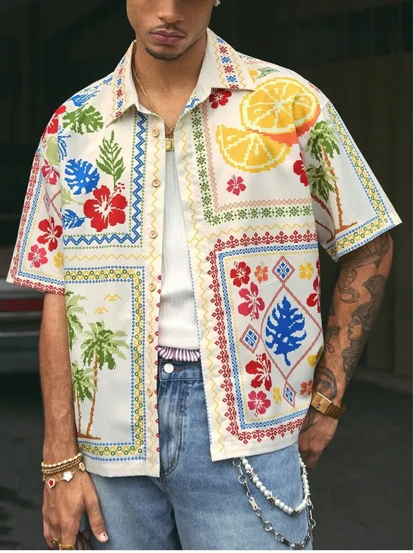 Yellow_Premium_Cotton_Blend_Casual_Shirt_For_Men