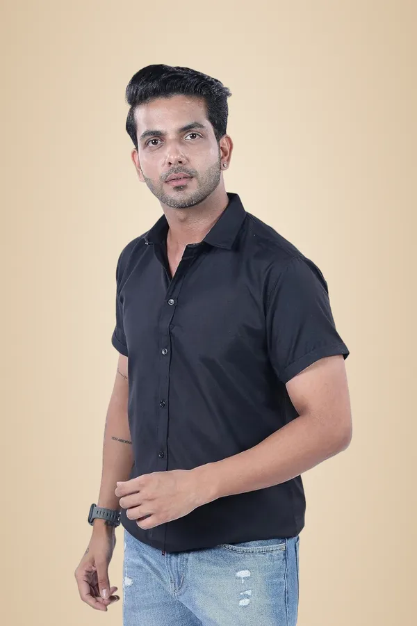 Black_Premium_Solid_Cotton_Blend_Casual_Shirt_For_Men