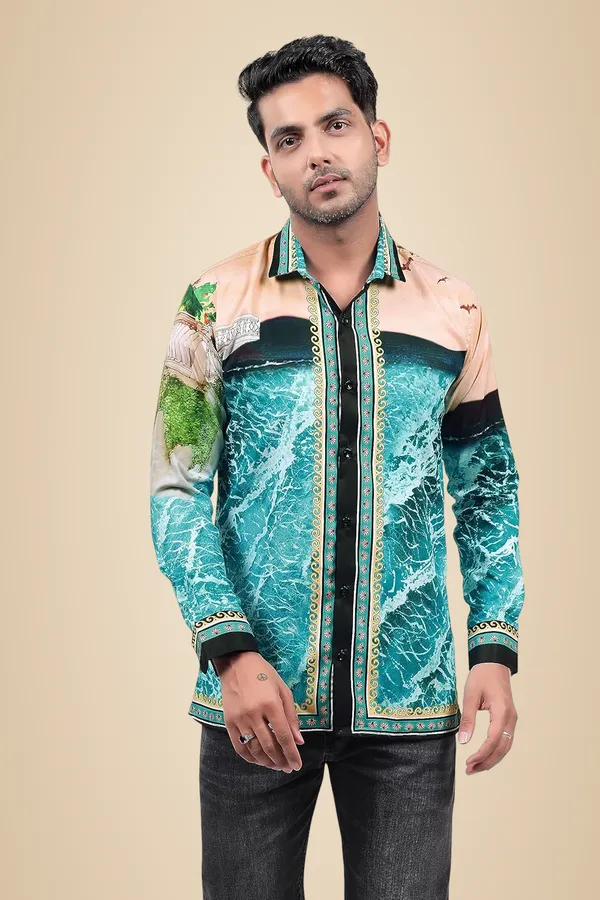 Blue_Premium_Printed_Cotton_Blend_Casual_Shirt_For_Men