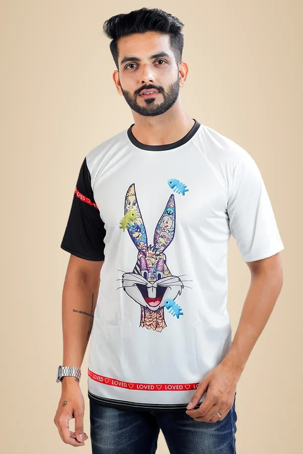 White_Premium_Printed_Cotton_Blend_T_Shirt_For_Men