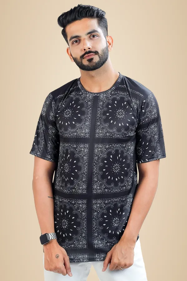 Black_Premium_Printed_Cotton_Blend_T-Shirt_For_Men