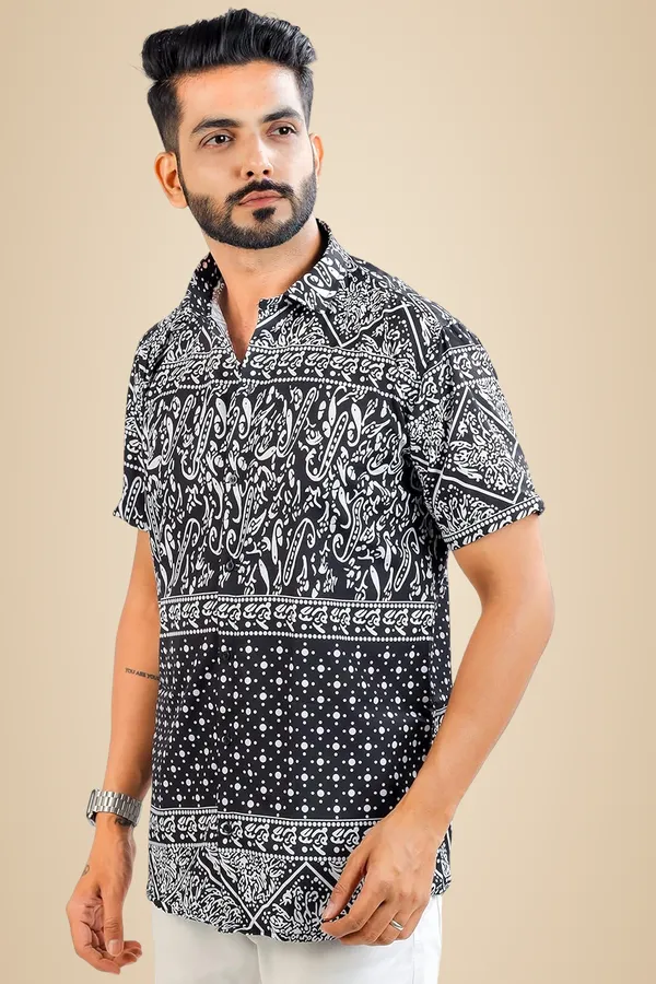 Black_Premium_Printed_Cotton_Blend_Casual_Shirt_For_Men