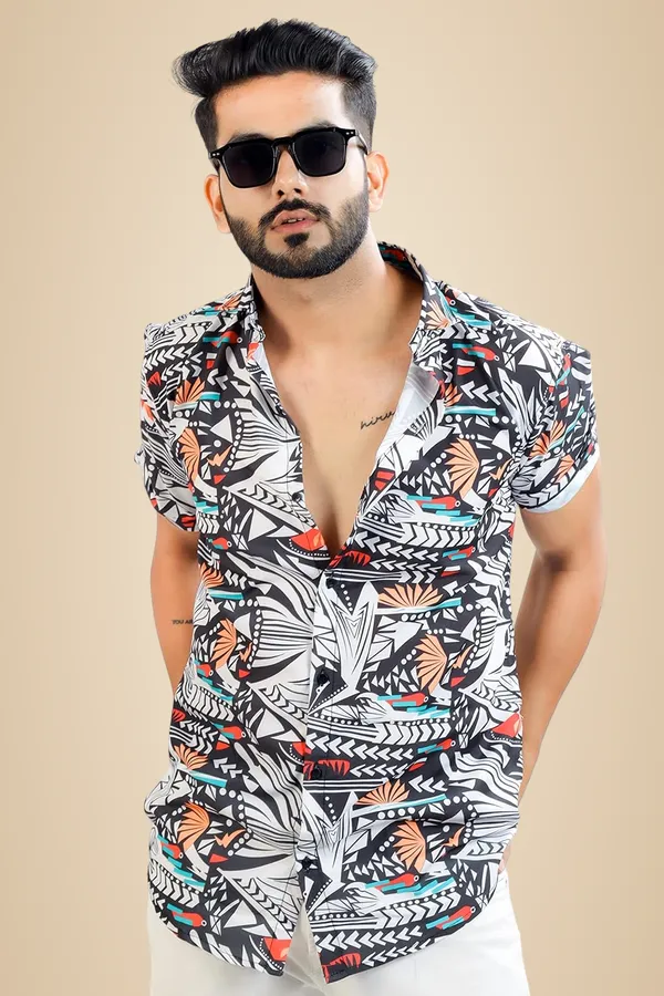 White_Premium_Printed_Cotton_Blend_Shirt_For_Men