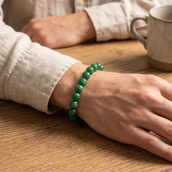 Natural_Green_Aventurine_8Mm_Round_Bead_Bracelet_Luck_And_Abundance_And_Positive_Energy_For_Unisex