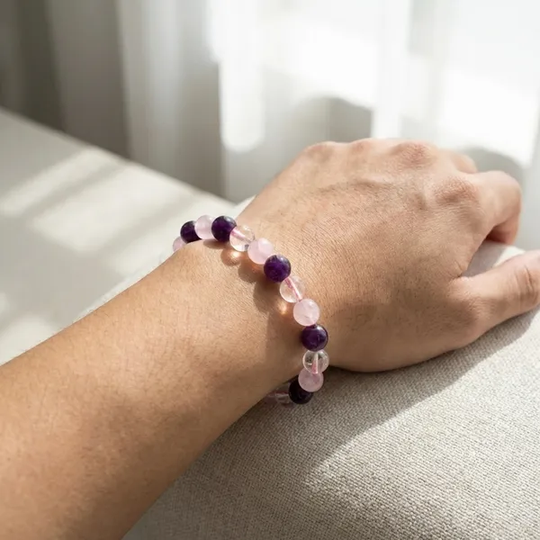 Mind_Body_Soul_8Mm_Crystal_Bracelet_Amethyst_And_Rose_Quartz_And_Clear_Quartz_Healing_Beads