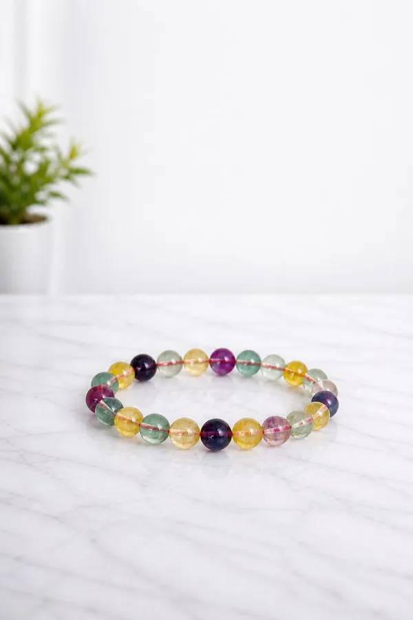 Natural_Multi_Fluorite_8Mm_Round_Bead_Bracelet_Clarity_and_Enhance_Energy__For_Unisex