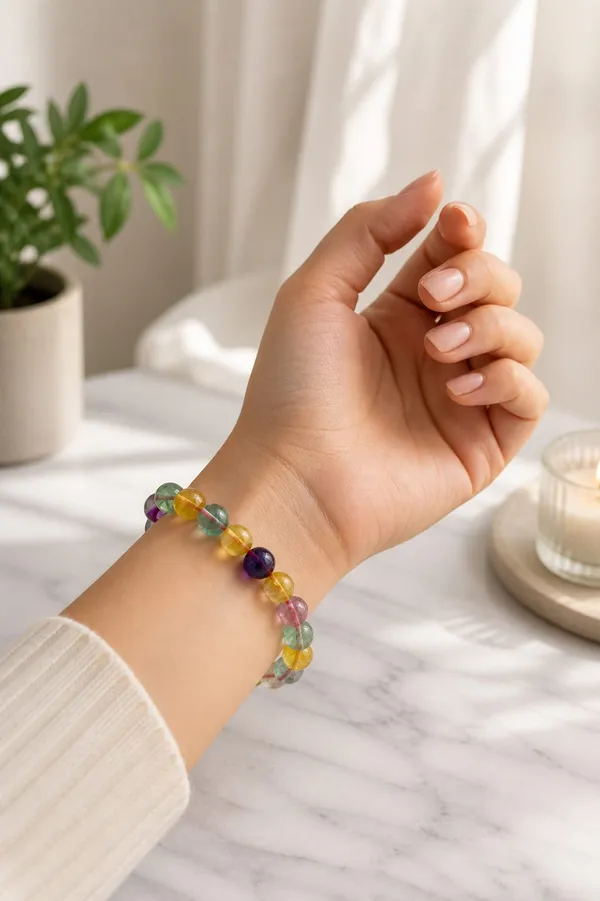 Natural_Multi_Fluorite_8Mm_Round_Bead_Bracelet_Clarity_and_Enhance_Energy__For_Unisex