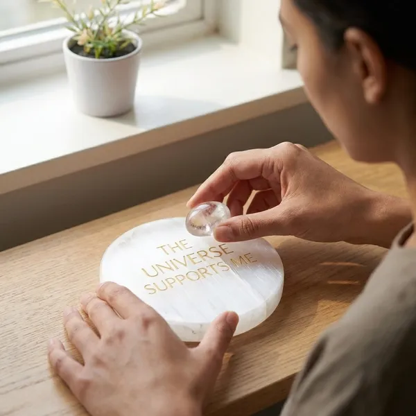 Selenite_Charging_Plate_“The_Universe_Supports_Me”_Engraved_For_Manifestation_And_Meditation_And_Crystal_Charging