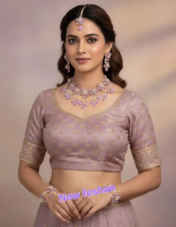 Purple_Stone_Floral_Maang_Tikka_With_Matching_Jewelry_Set