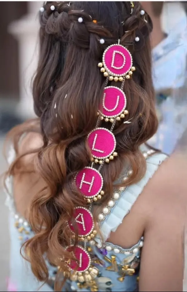 Dulhan_Bridal_Hair_Parandi_|_Pink_And_Gold_Decorative_Hair_Accessory_With_Beaded_Chain