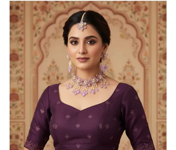Purple_Stone_Kundan_Necklace_Set_With_Earrings_And_Maang_Tikka_|_Traditional_Indian_Jewelry