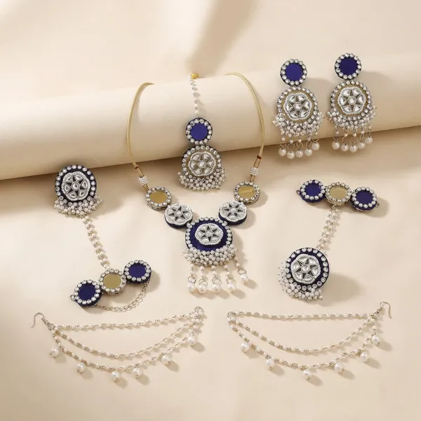 Traditional_Blue_Kundan_Bridal_Jewelry_Set_With_Earrings_Necklace_Maang_Tikka_And_Hand_Ornaments