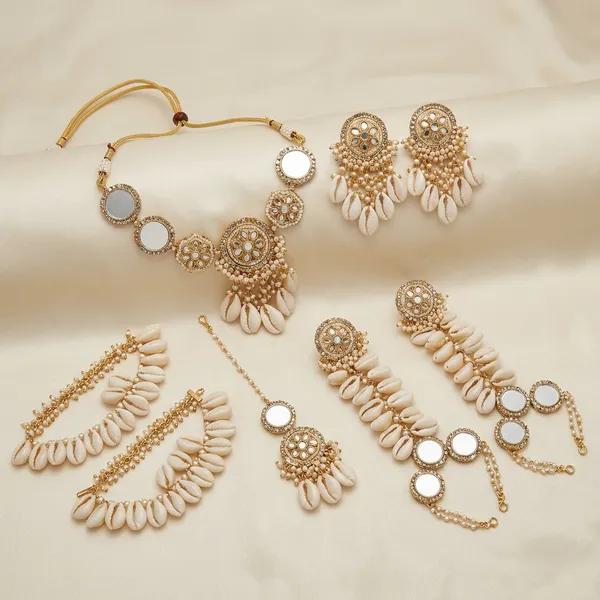 Traditional_White_Stone_Necklace_And_Earring_Jewelry_Set