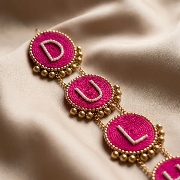 Dulhan_Bridal_Hair_Parandi_|_Pink_And_Gold_Decorative_Hair_Accessory_With_Beaded_Chain