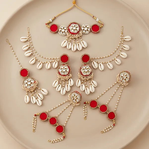 Traditional_Afghani_Style_Jewelry_Set_With_Mirror_Work_And_Shell_Danglers