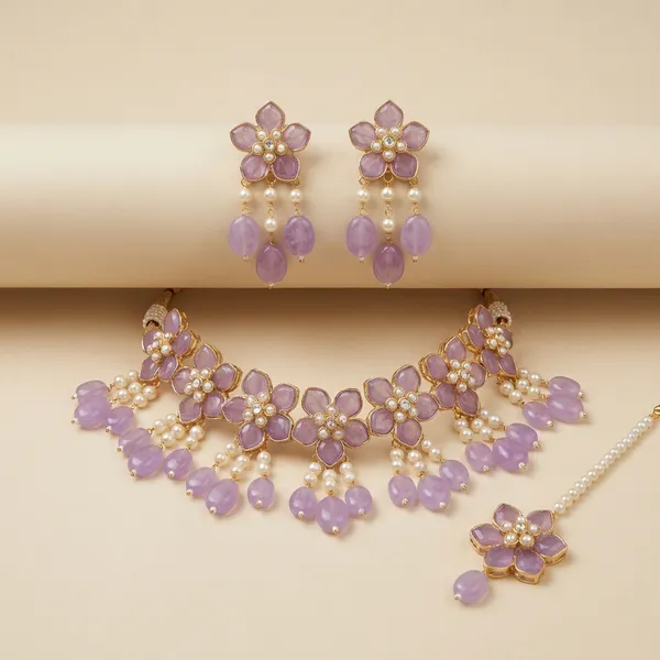 Purple_Stone_Kundan_Necklace_Set_With_Earrings_And_Maang_Tikka_|_Traditional_Indian_Jewelry