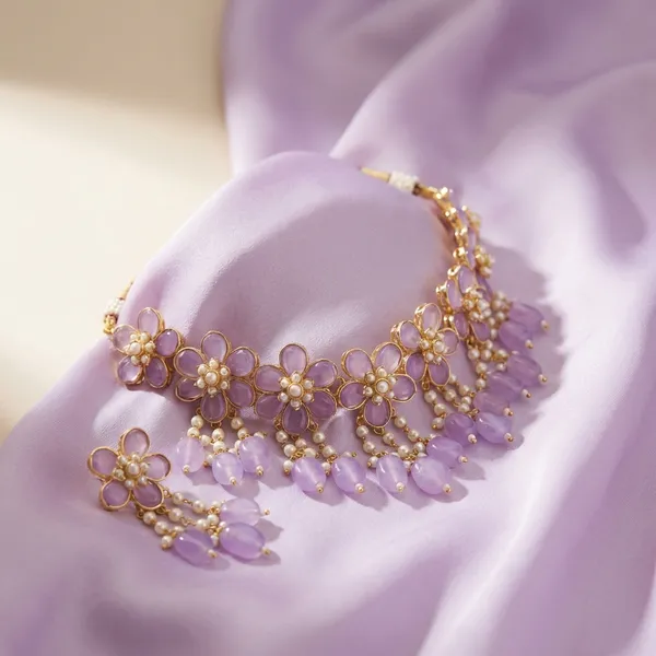 Purple_Stone_Kundan_Necklace_Set_With_Earrings_And_Maang_Tikka_|_Traditional_Indian_Jewelry
