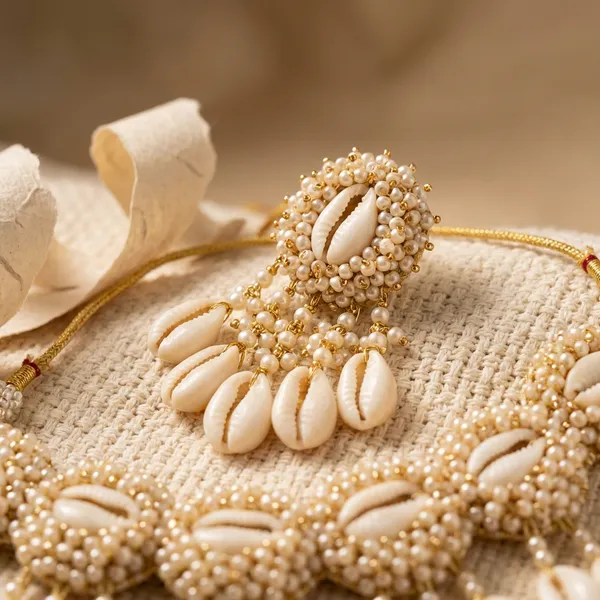 Handcrafted_Cowrie_Shell_Jewelry_Set_|_Necklace_And_Earrings