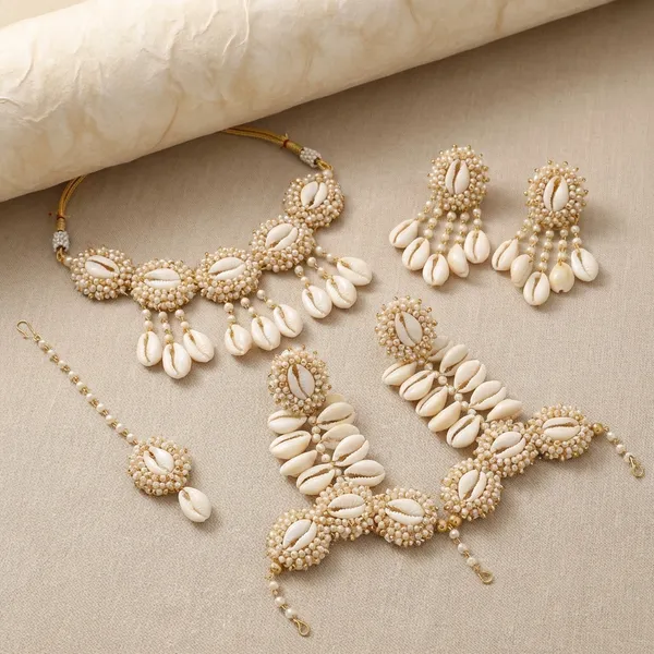 Handcrafted_Cowrie_Shell_Jewelry_Set_|_Necklace_And_Earrings