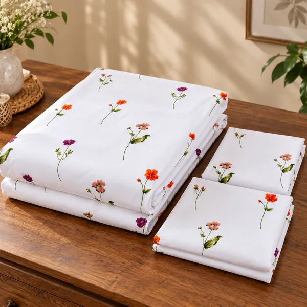 Cotton_|__Super_King_Size_|_Flat_Bedsheet_|_White_With_Violet_|_2_Pillow_Covers|_-_Satrang